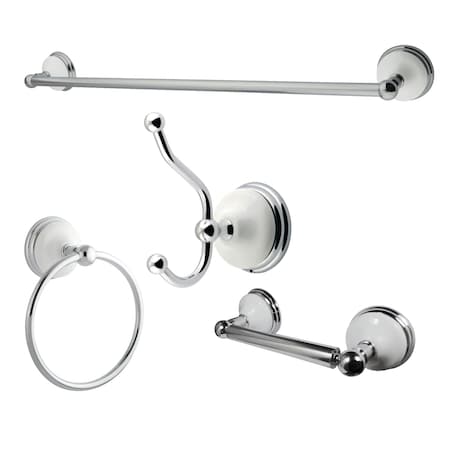 Kingston Brass Victorian 4-Piece Bathroom Hardware, Chrome BAK1111478C